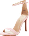 Women's High Heels Flower Ankle Strap Stilettos - Royal Blue