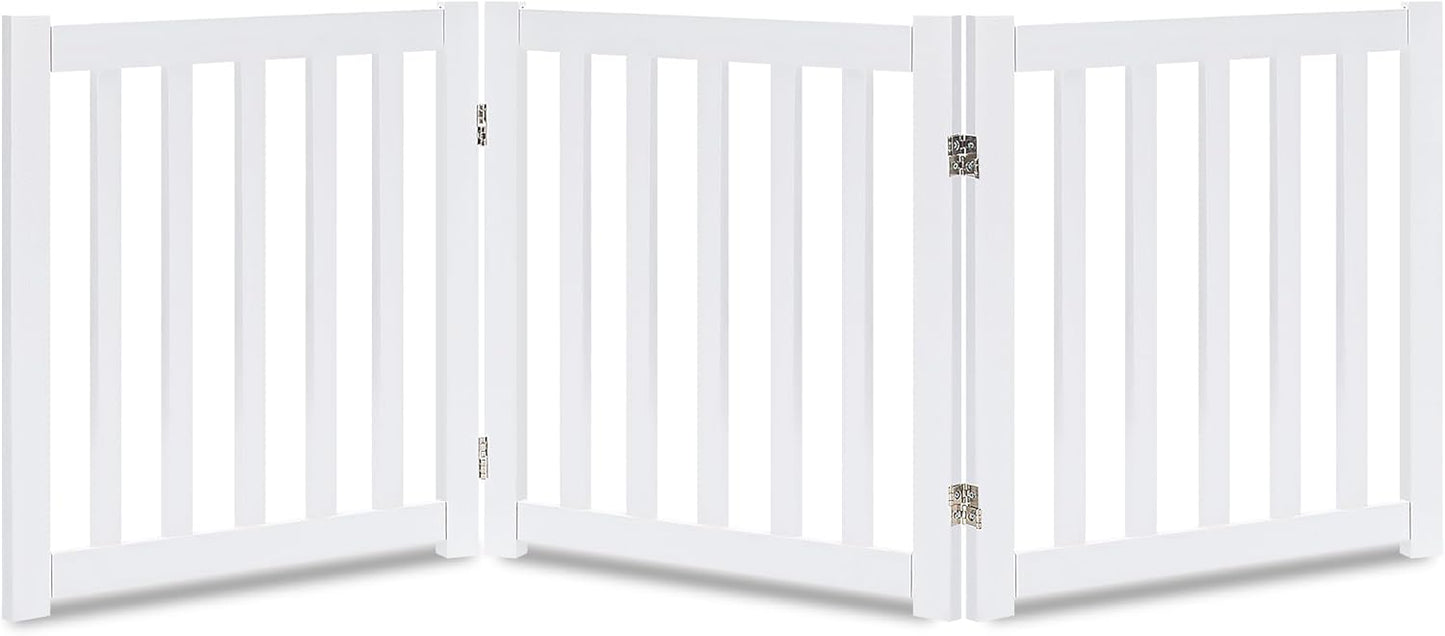 LZRS 3-Panel Wooden Foldable Dog Gate for Indoor Use