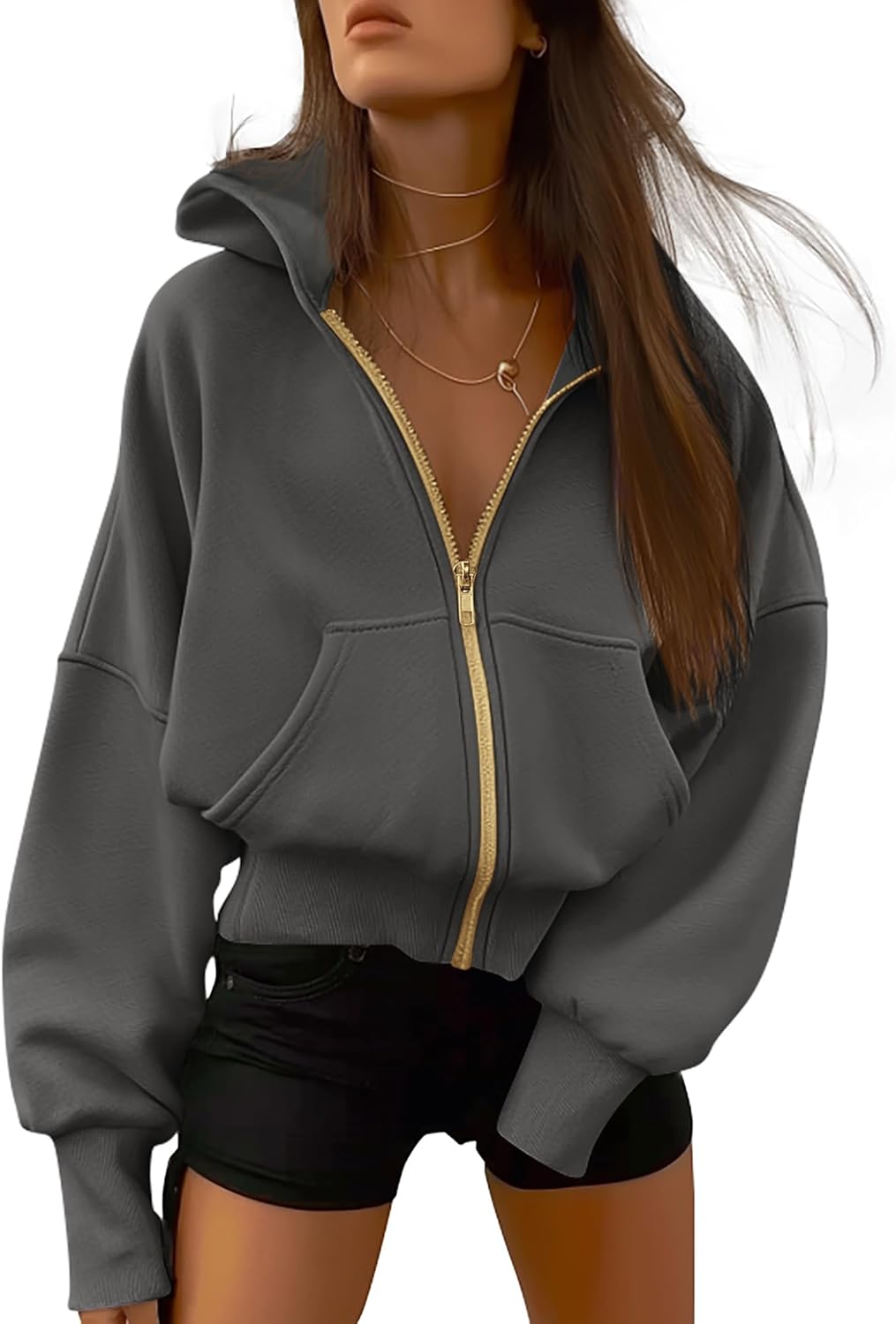 BTFBM Zip Up Hoodie Women Long Sleeve Fleece Jacket Trendy