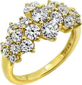 Yellow Gold Plated Sterling Silver Cluster Ring - Sparkling CZ Halo