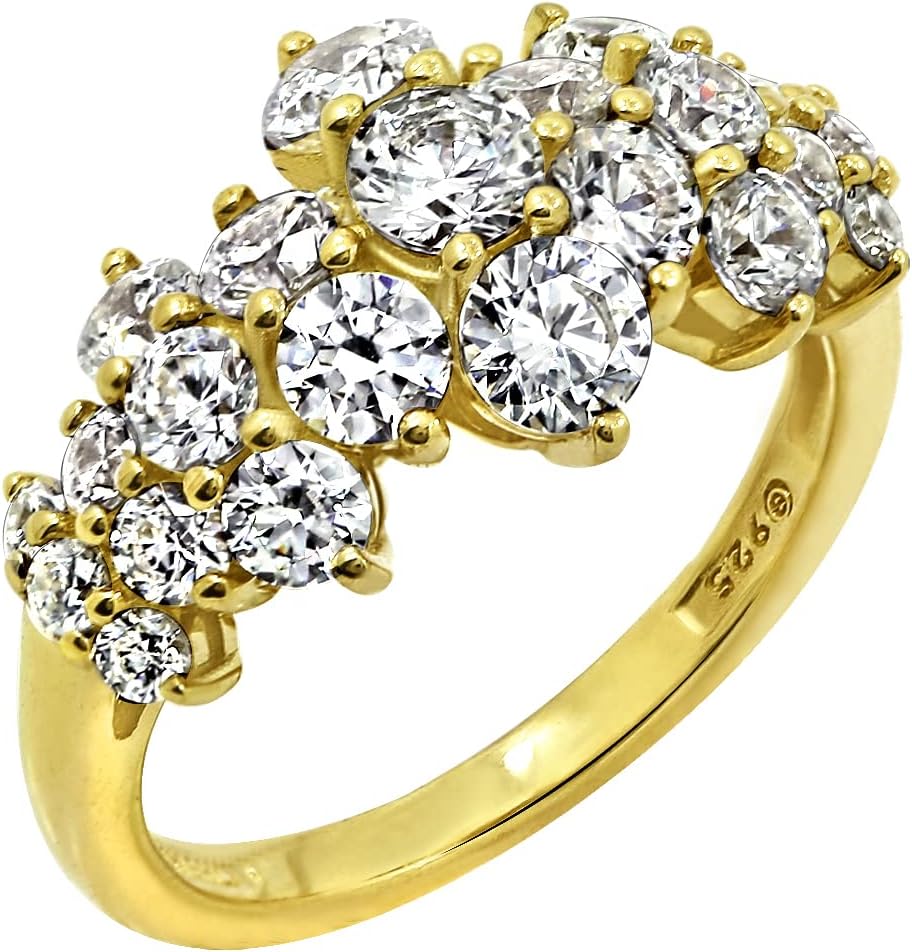 Infinite Elements Cubic Zirconia Cluster Ring in Yellow Gold