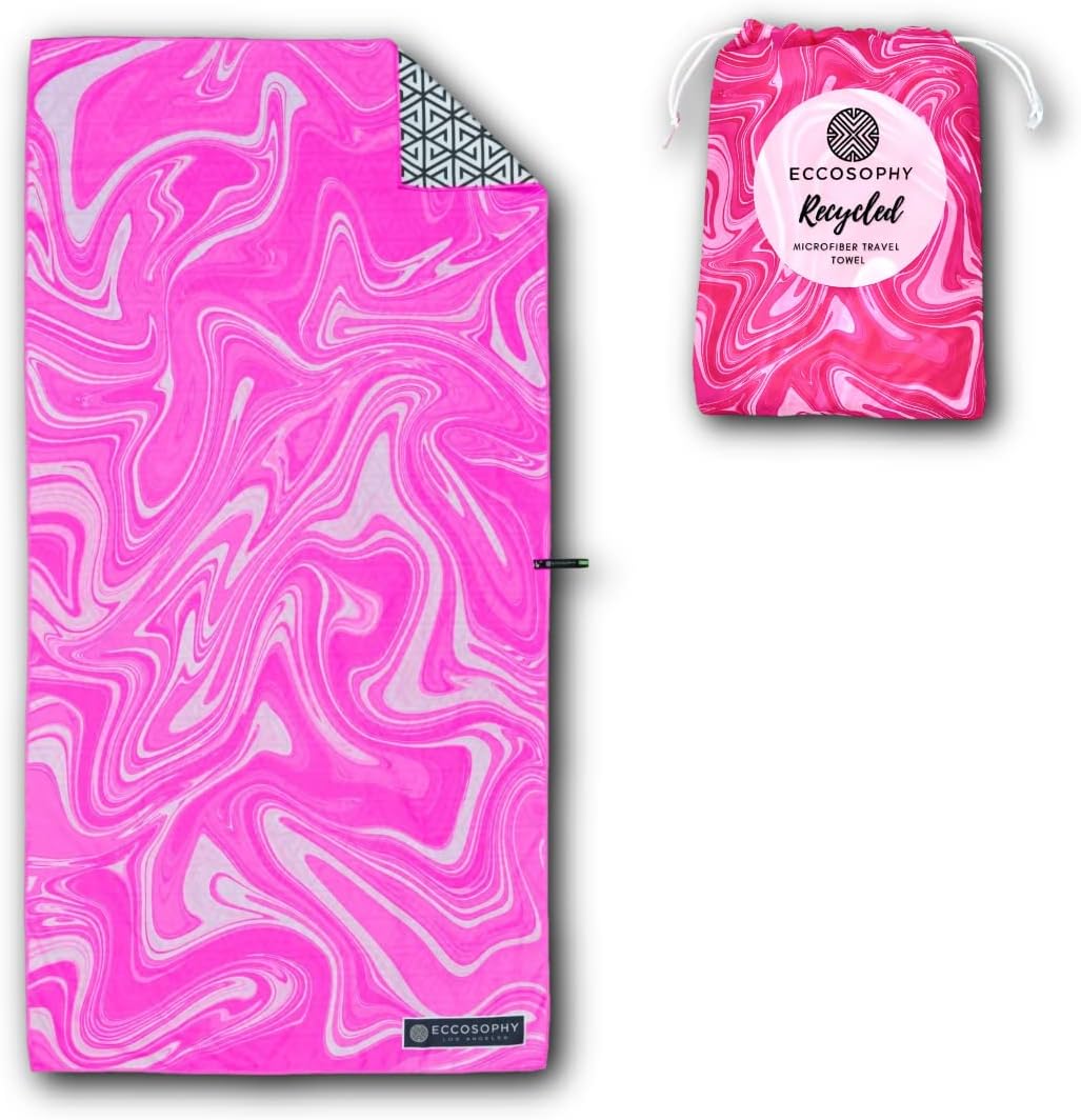 ECCOSOPHY Microfiber Beach Towel - Quick Dry, Sand Free, Oversized