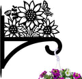 Peacoblue Sunflower Iron Plant Hanger - Sturdy 45lb Wall Hook