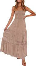 Summer Ready Women's Strapless Maxi Dress by ZESICA for Elegance