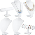 6 Pcs Jewelry Display Set for Necklaces and Bracelets - White
