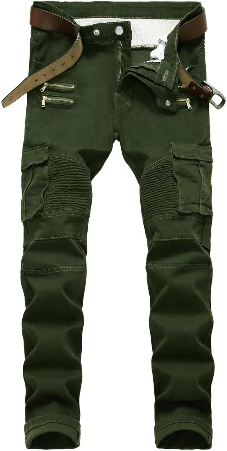 Baylvn Men's Designer Slim Fit Patchwork Jeans for Casual Style