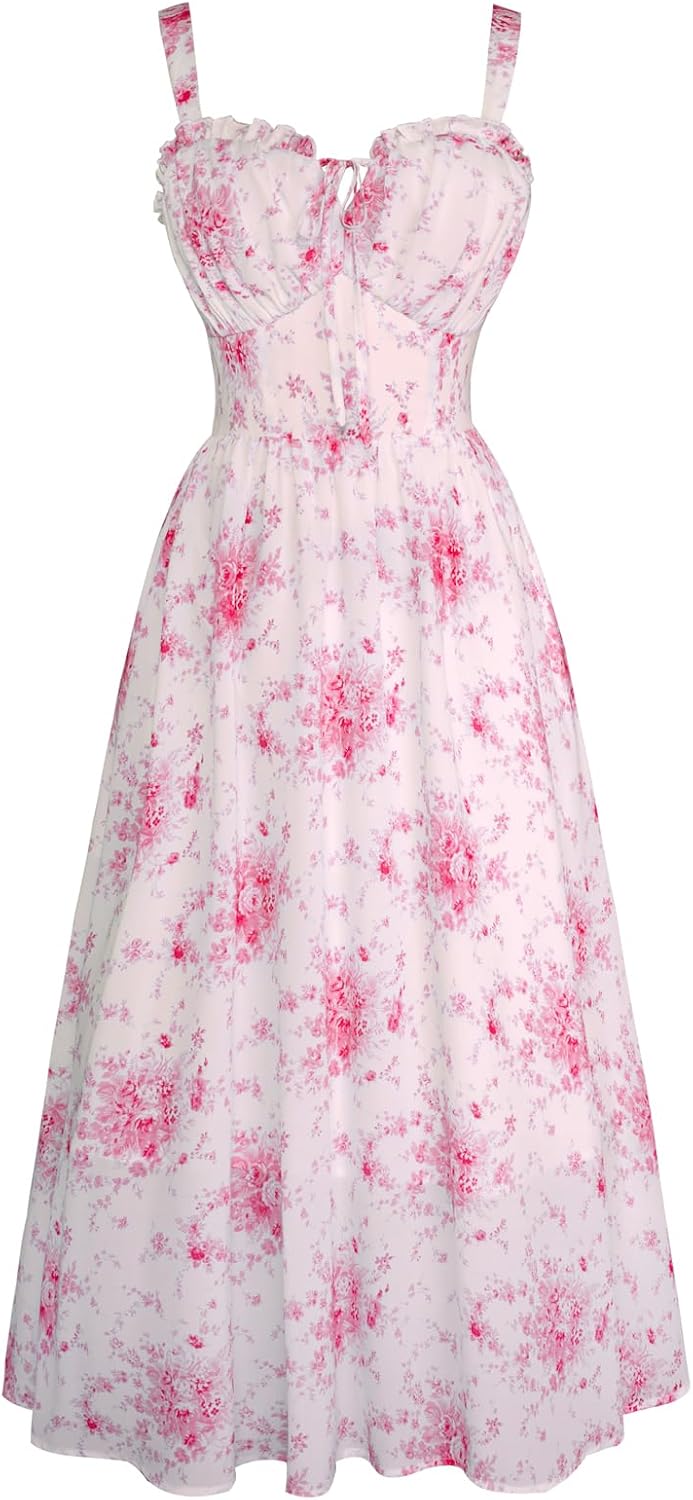 Floral Corset Dress Long Milkmaid Dress for Women by Scarlet Darkness