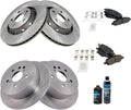 TRQ Front and Rear Brake Pad & Rotor Kit Compatible with 2009-2015