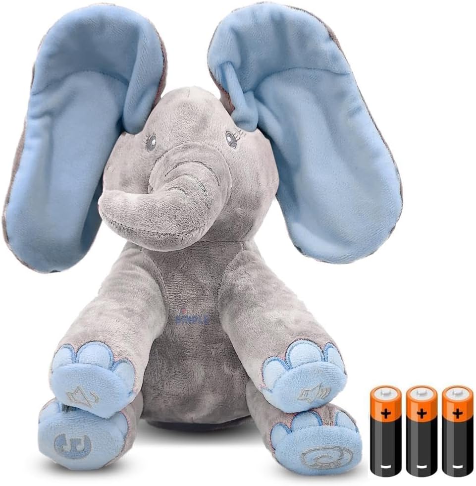 Interactive Singing Elephant Toy - Musical Peek-a-Boo Fun!