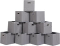 Foldable cube storage bins fabric organizer cubes - Set of 10 grey