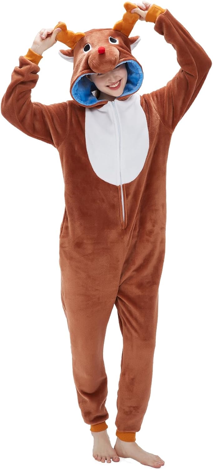 SWEETXIN Adult Unisex Onesie Pajamas for Halloween and Christmas