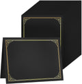 Certificate Holders Black 80 Pack - Gold Foil Border for 8.5x11