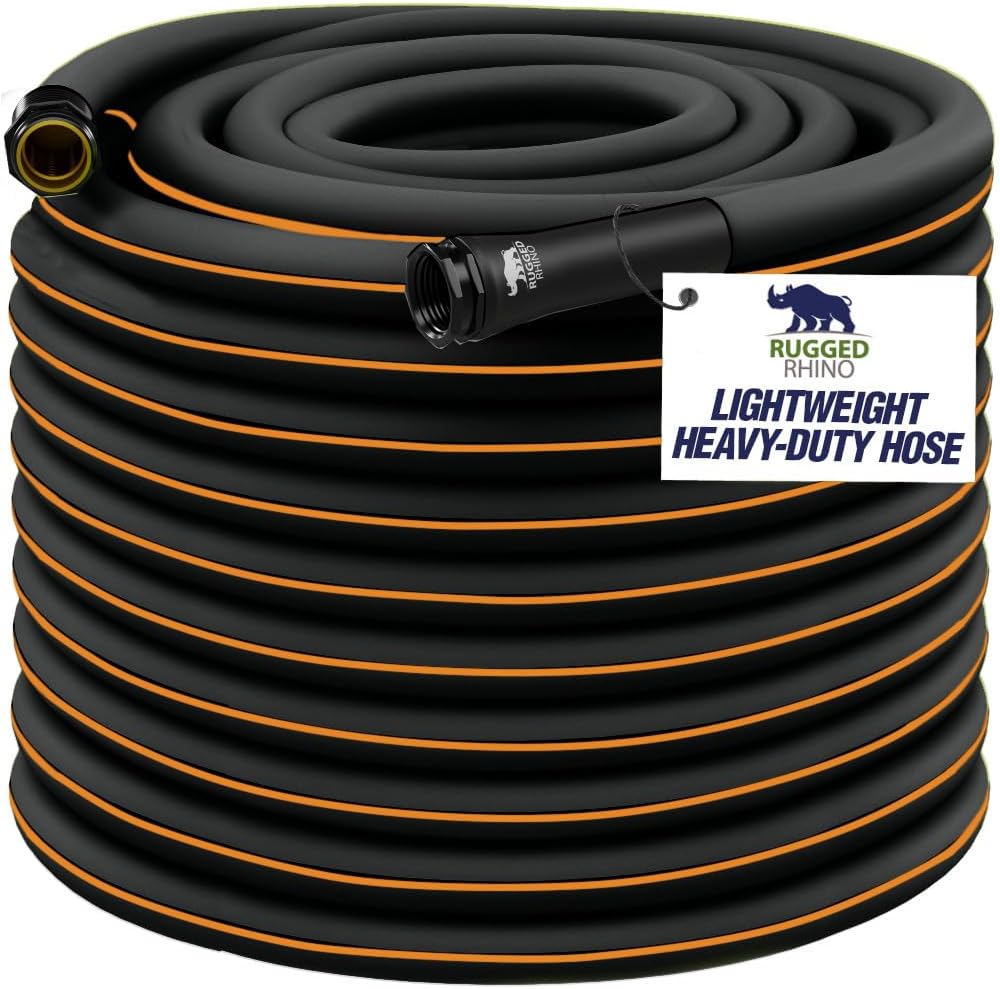 Rugged Rhino Heavy Duty 75ft Flexible Garden Hose for All Weather