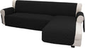 L Shape Sofa Slipcover Small Black/Black - Reversible Sectional