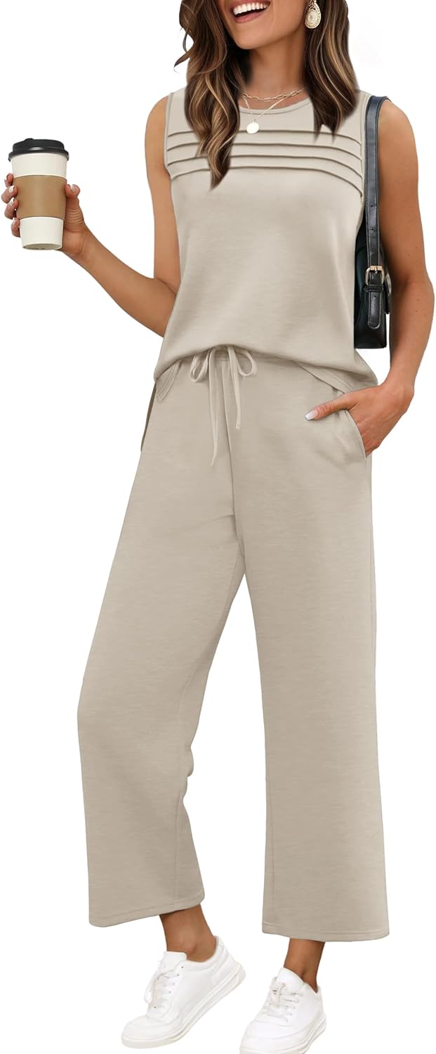 WIHOLL Two Piece Sets for Women Summer Outfits Matching Lounge