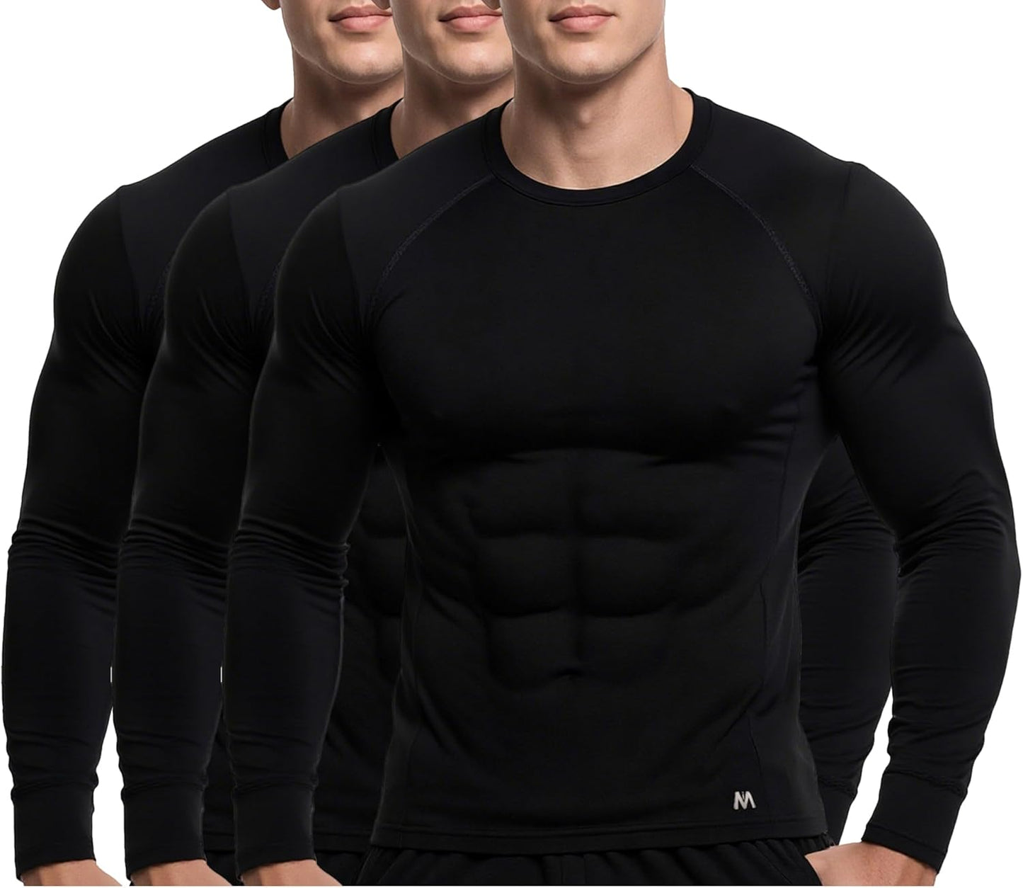 MagnaMan Men's Compression Shirts 3-Pack for Athletic Performance