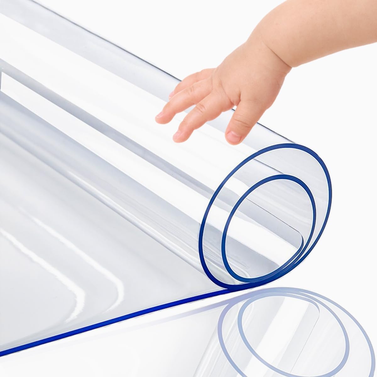 Clear Plastic Table Cover Protector for Kitchen and Dining Use