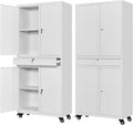Letaya Metal Garage Storage Cabinet with Wheels for Home Use