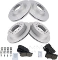 TRQ Front and Rear Brake Pad & Rotor Kit Compatible with 2010-22 GX460