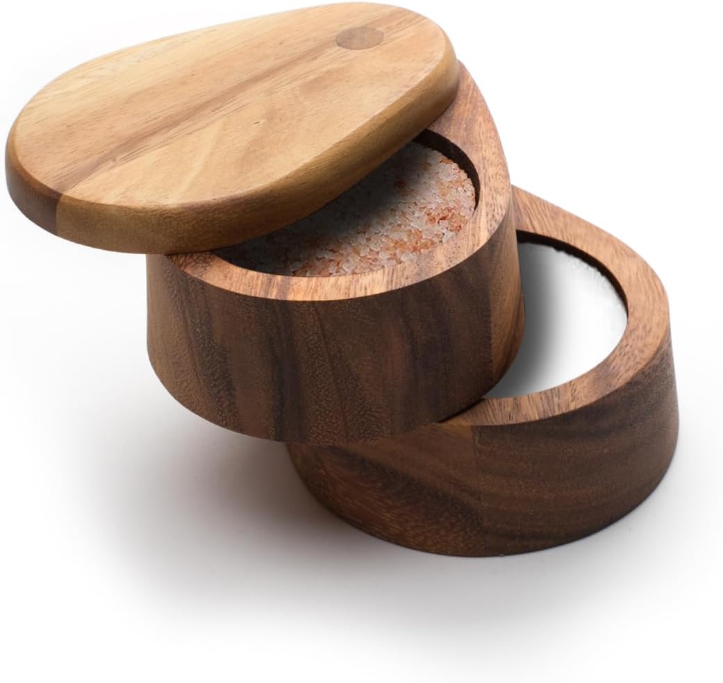 Double Layer Swivel Salt Cellar Box for Spices and More