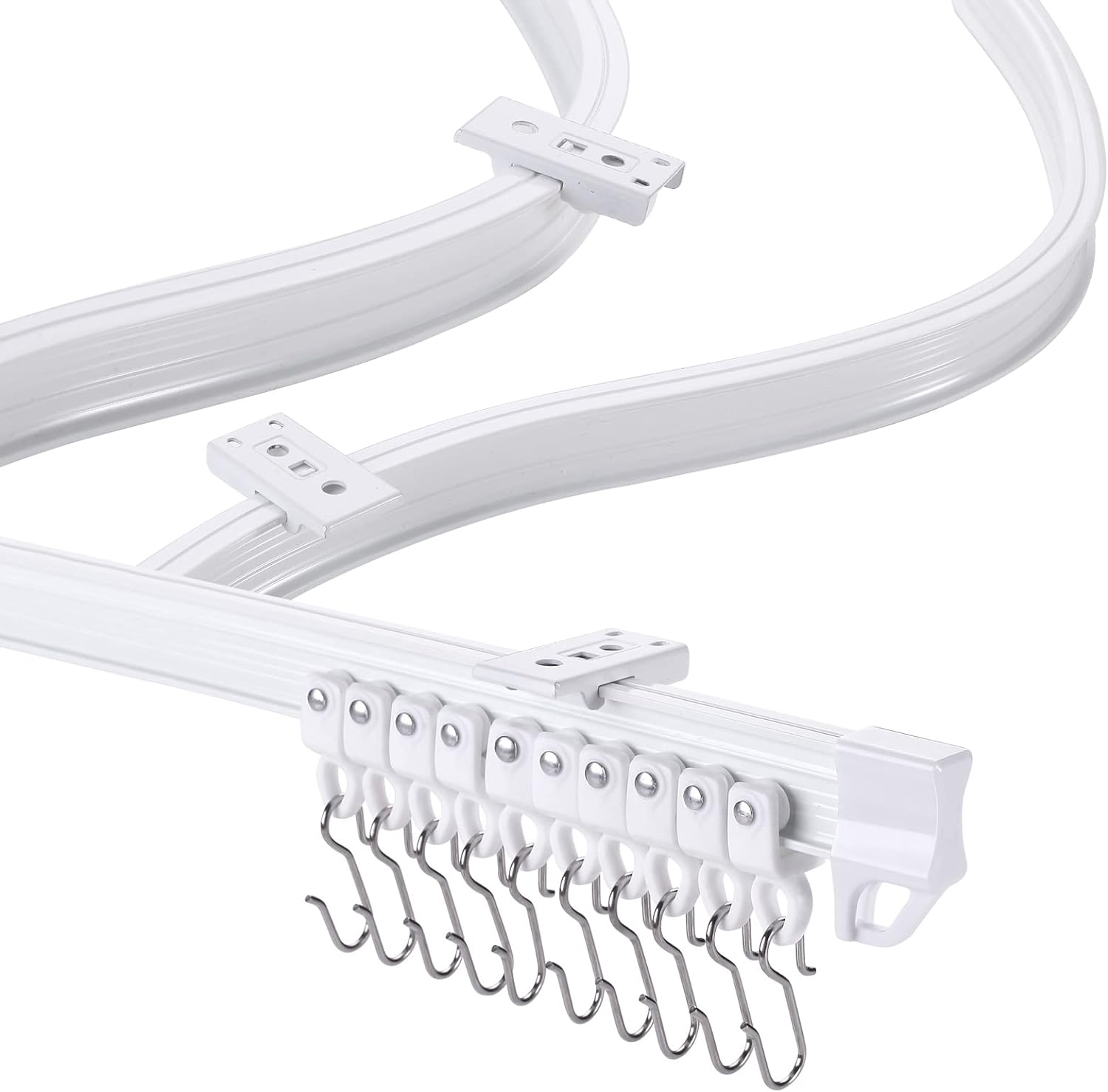 ZSTARR Flexible Ceiling Curtain Track - Easy Installation!