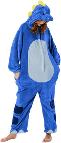 Funny Blue Dinosaur Onesie for Adults - Perfect Cosplay Pajamas
