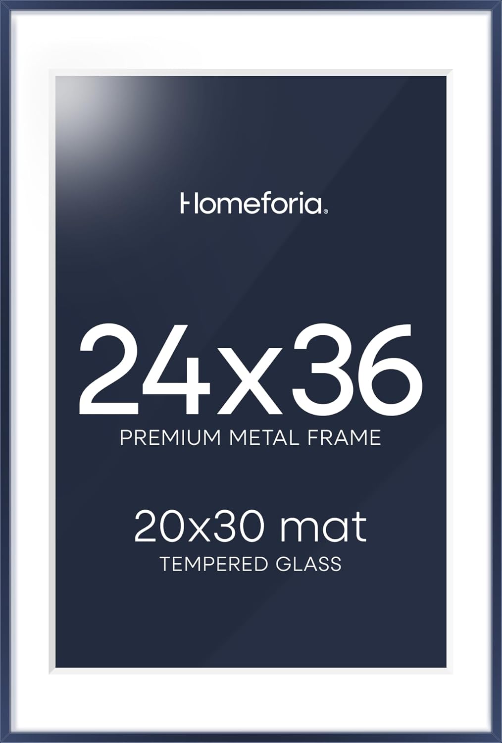 Navy Blue Picture Frame 24x36 with Mat for 20x30 Photos