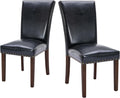 COLAMY Upholstered Parsons Dining Chairs Set of 2 - Sleek PU Leather