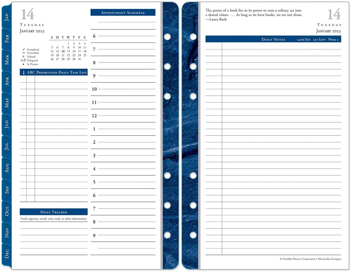 FranklinCovey Monticello Two Page Per Day Compact Planner