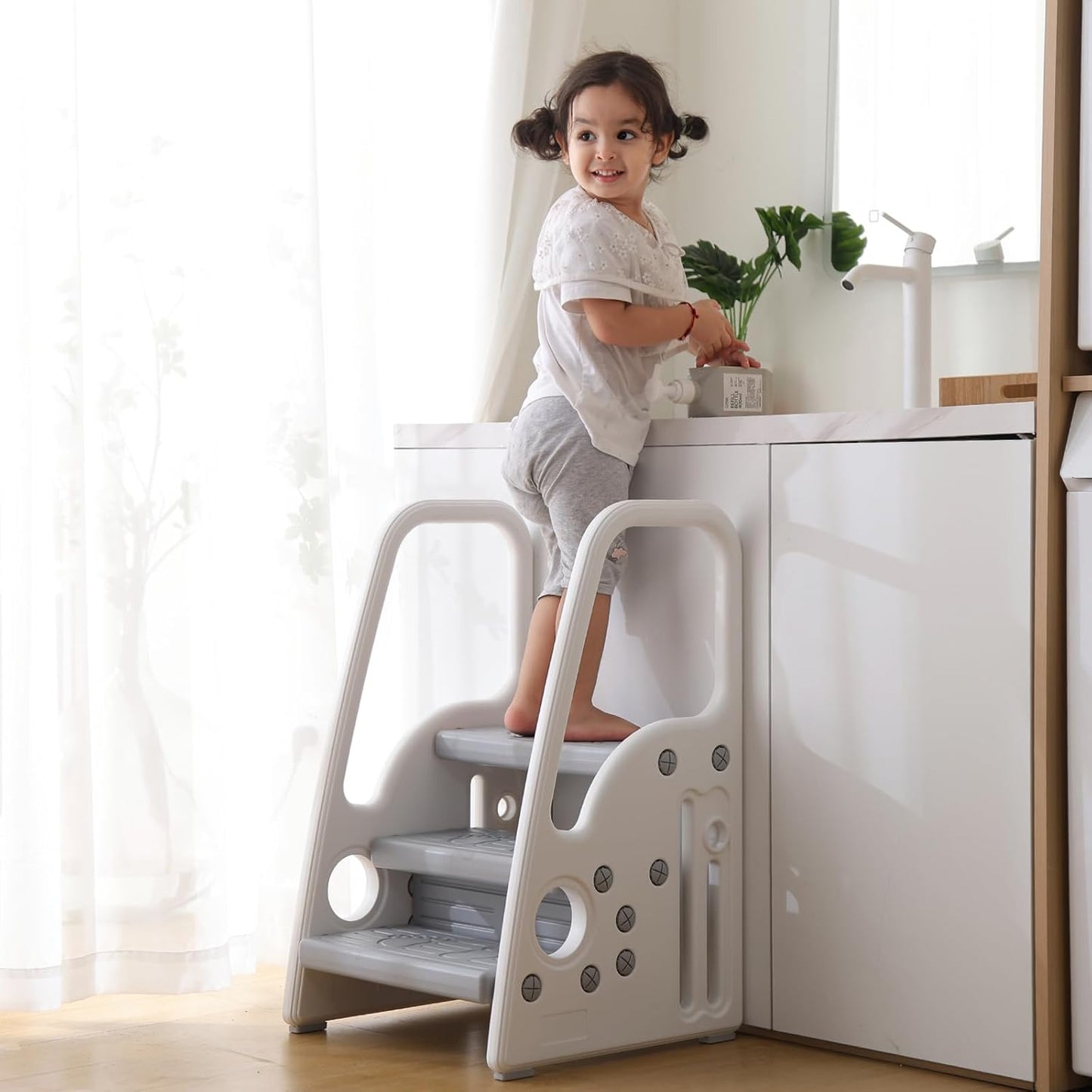 Toddler Step Stool for Kids - Safe and Versatile Learning Helper