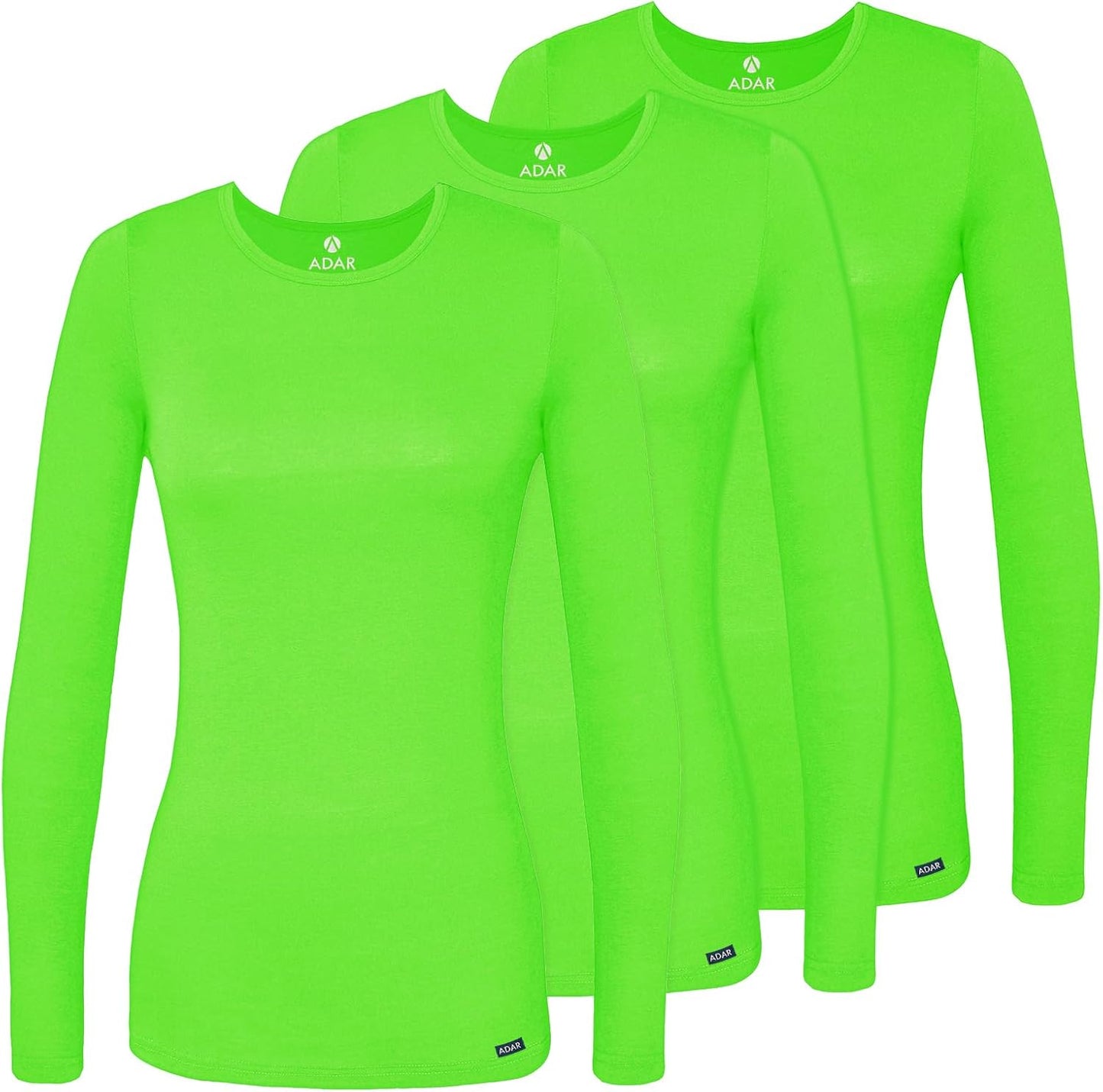 Adar Underscrubs for Women Long Sleeve Comfort Tee 3 Pack
