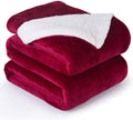 Reversible Sherpa Flannel Blanket 90x90 - Super Soft Fuzzy Plush