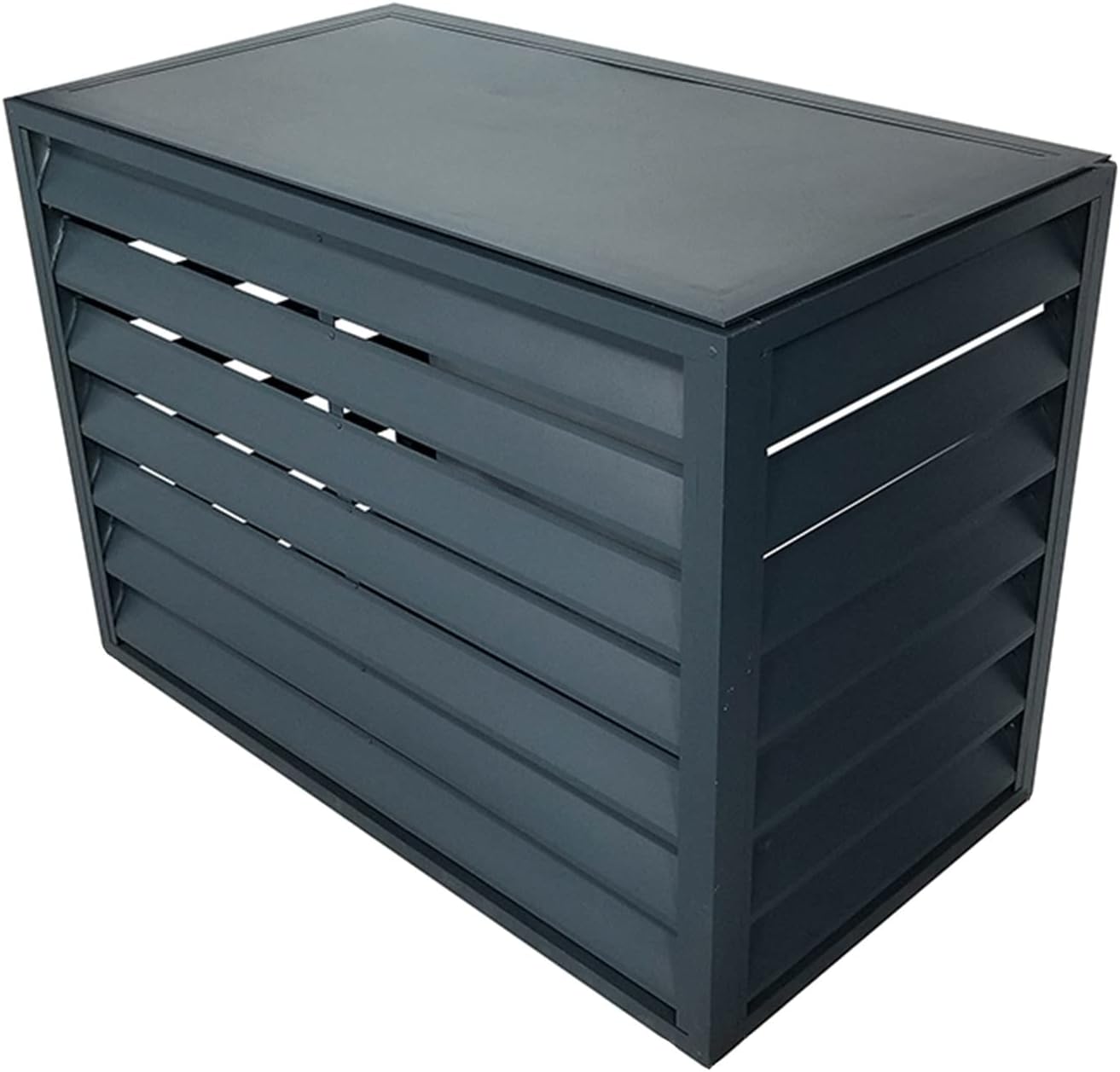 Privacy Screen & Plant Stand for AC Unit - Black Aluminum, 1.5P Size