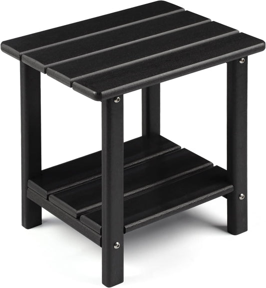 Adirondack Outdoor Side Table with 2-Tier Storage Design