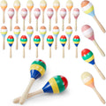 Maracas Shakers 24pcs Wooden Hand Percussion Set - Colorful Party