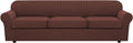 XL Burnt Brick 4 Piece Stretch Sofa Covers for 3 Cushion Couch