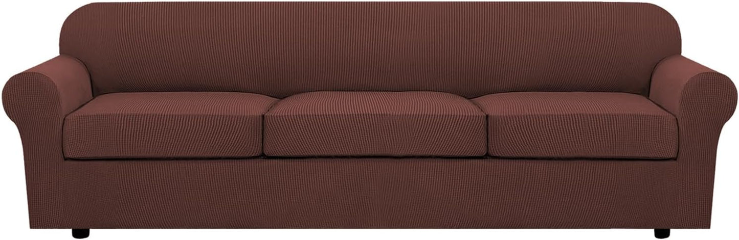 H.VERSAILTEX 4 Piece Stretch Sofa Covers for 3 Cushion Couch
