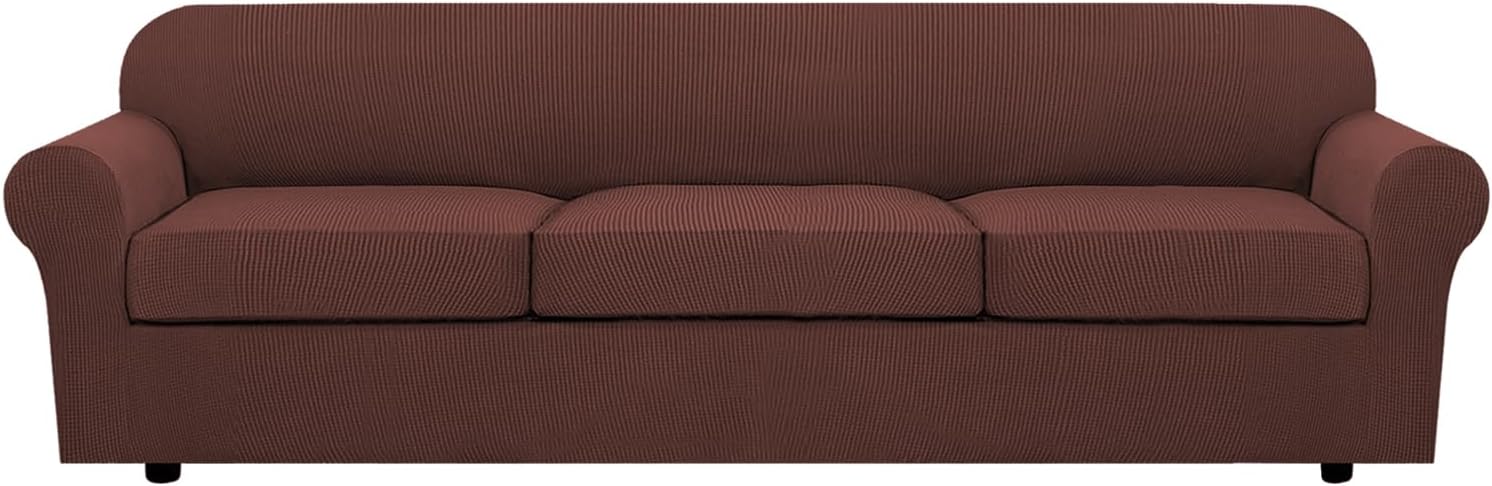 H.VERSAILTEX 4 Piece Stretch Sofa Covers for 3 Cushion Couch