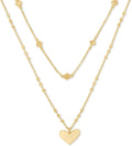 Ari Heart Multistrand Necklace for Women in Gold - Layered Look