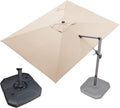 PURPLE LEAF 9 ft x 11.5 ft Cantilever Patio Umbrella - 360 Rotation