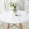 58 in Round Clear Plastic Tablecloth Protector - Thick Clear Mat