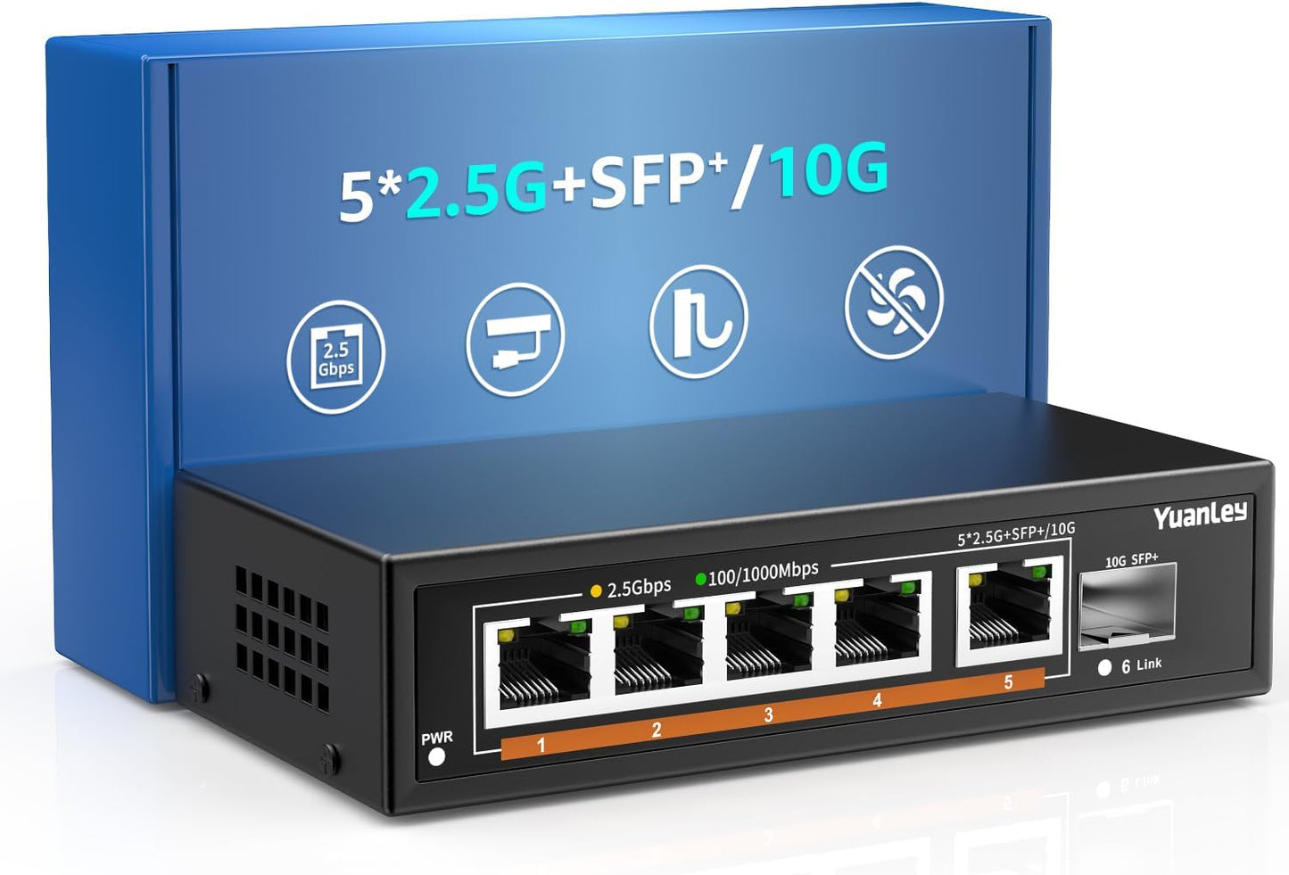 6 Port 2.5G Unmanaged Ethernet Switch for Fast Network Speeds
