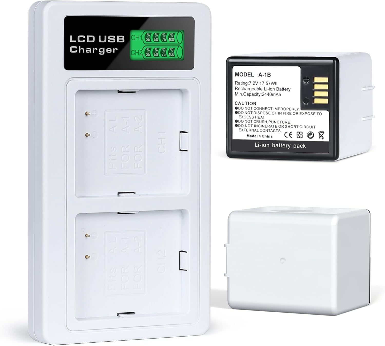 2-Pack Rechargeable Batteries with LCD Charger for Arlo Pro Cameras