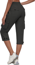 MoFiz Women's Cargo Capris Pants with Pockets - Lightweight