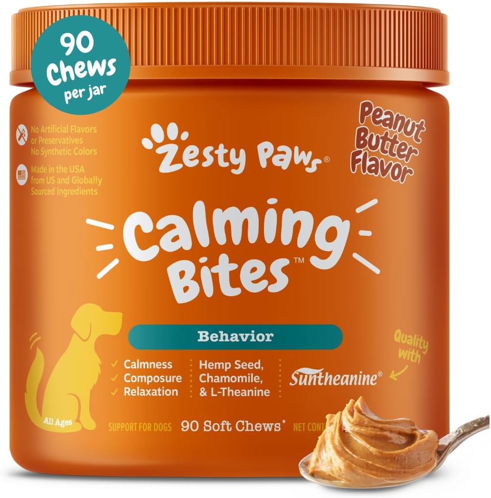 Zesty Paws Calming Chews for Dogs with Peanut Butter Flavor