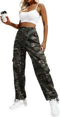 Lepunuo Women's High Waisted Cargo Pants - 6 Pockets, Y2K Baggy Fit