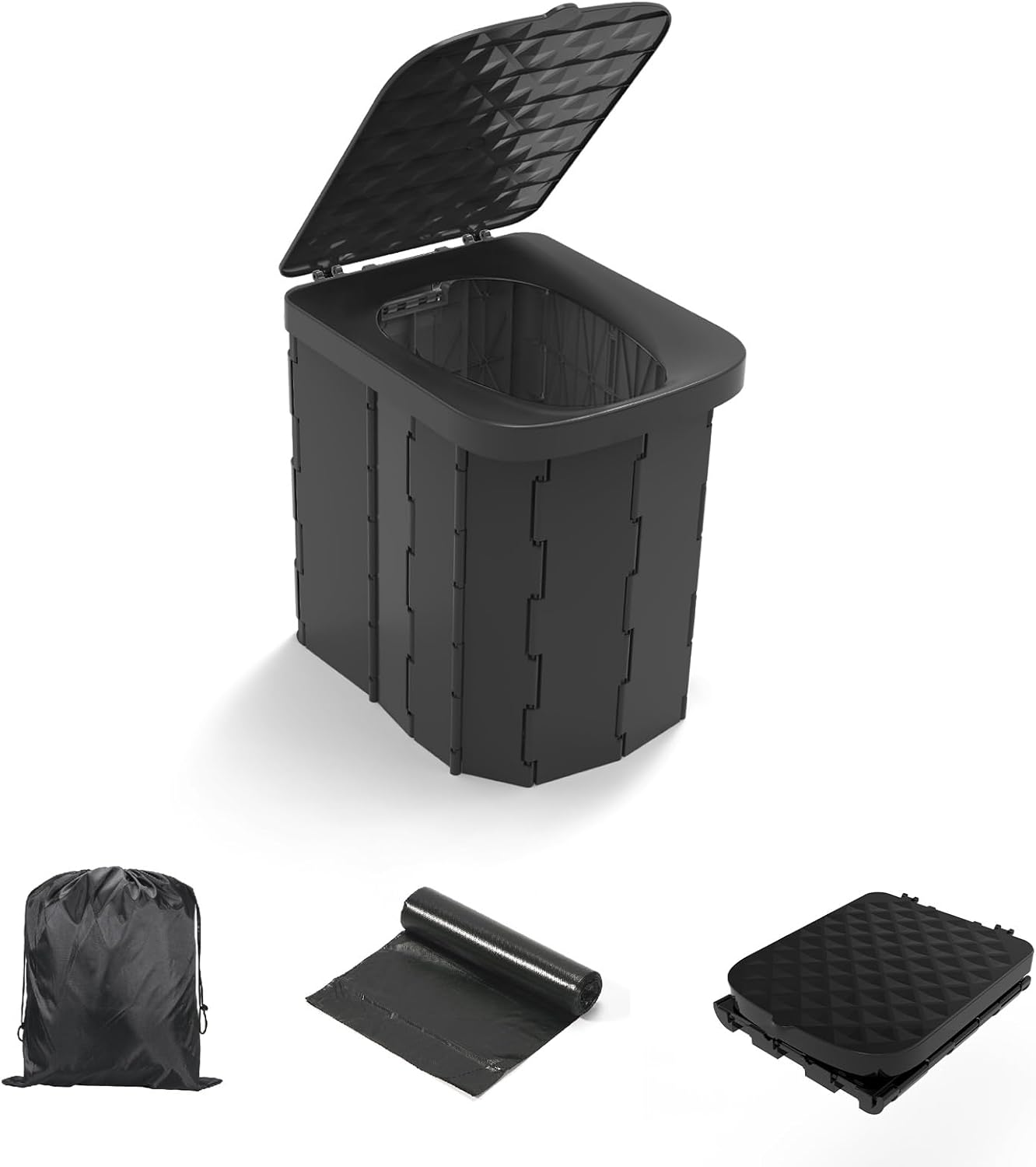 Hapoon XL Portable Toilet - Travel Potty with 12 Bags & Gel