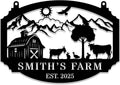 Personalized Metal Farm Hanging Sign - Custom Farmhouse Wall Decor