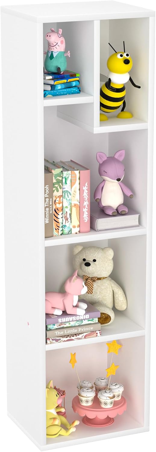 VECELO 4-Tier Bookcase for Standard Textbooks and More