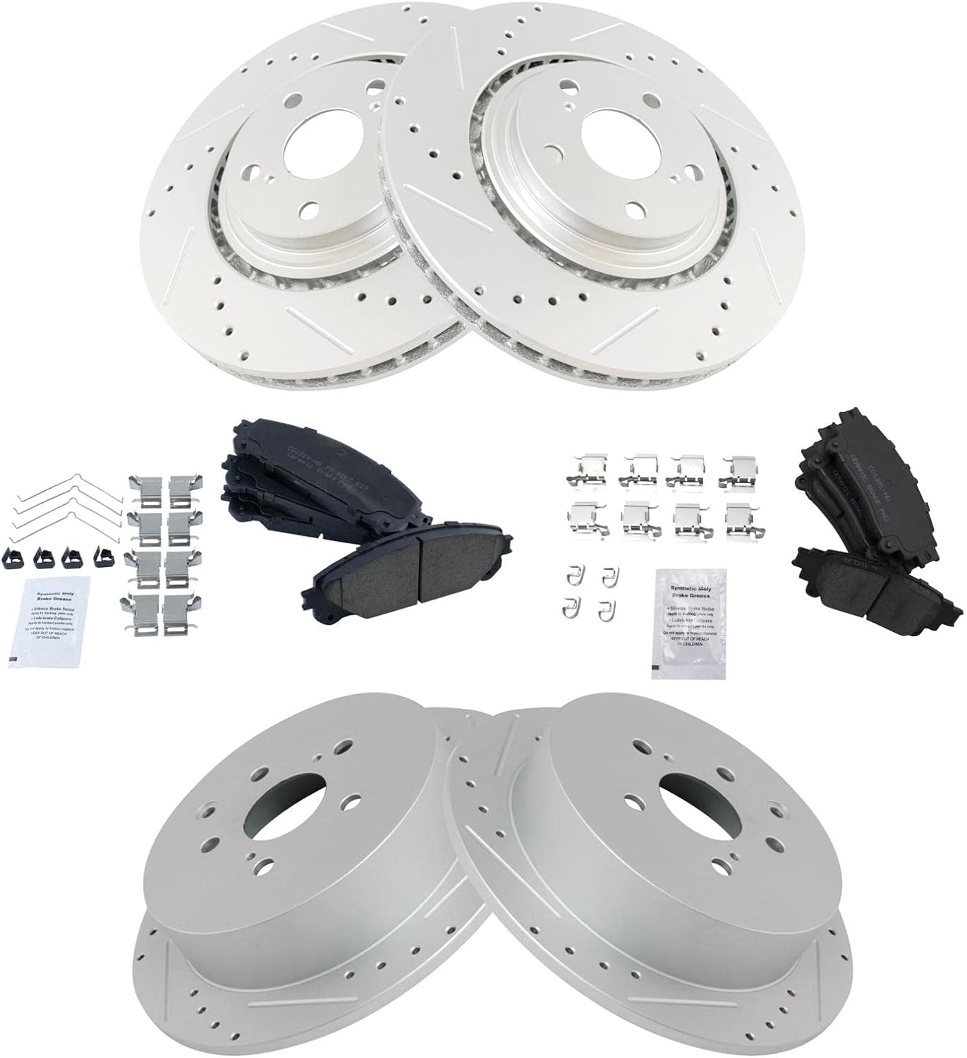 TRQ Performance Brake Pad & Rotor Kit for Lexus and Toyota Vehicles
